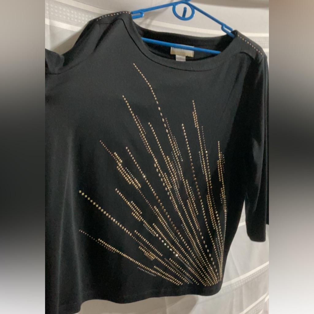 Alfred Dunner Plus Size Travel Light Embellished 3/4 Sleeve Top Size 1x